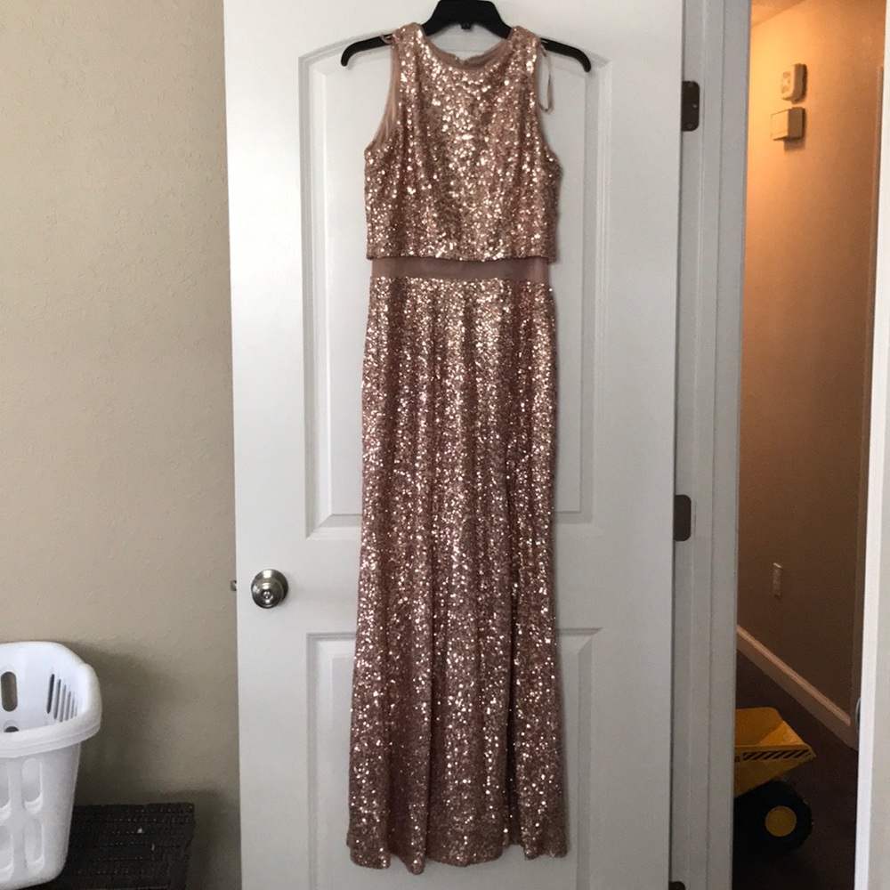 Rose gold maxi dress
